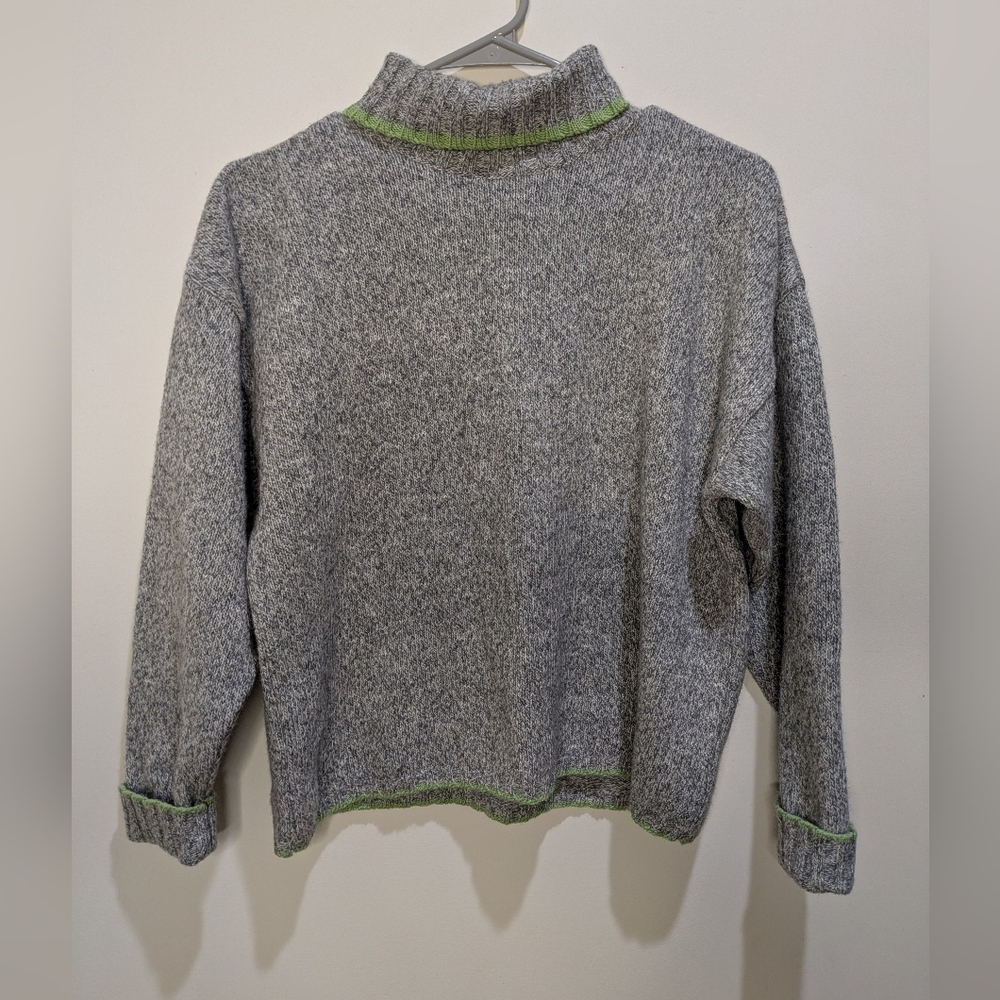 Monnalisa Girls Lana Wool Turtleneck Pullover Knit Sweater Grey Size 12Y 152 cm
